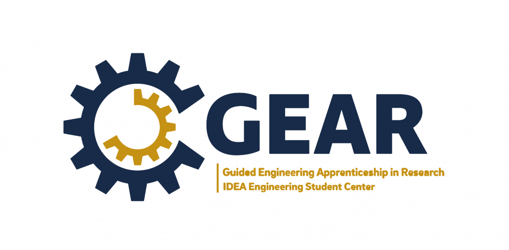 GEAR Logo - Guided Engineering Apprenticeship in Research IDEA Engineering Student Center